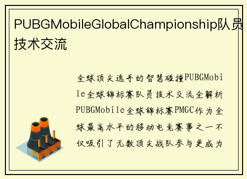 PUBGMobileGlobalChampionship队员技术交流